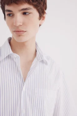 Camisa manga corta popelín rayas