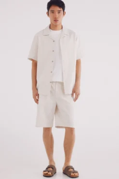 Camisa manga corta seersucker rayas