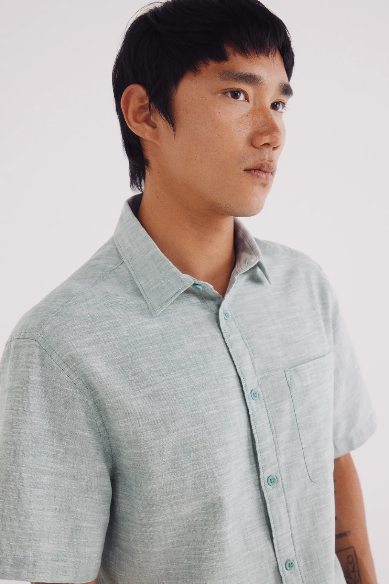 Camisa manga corta tipo lino