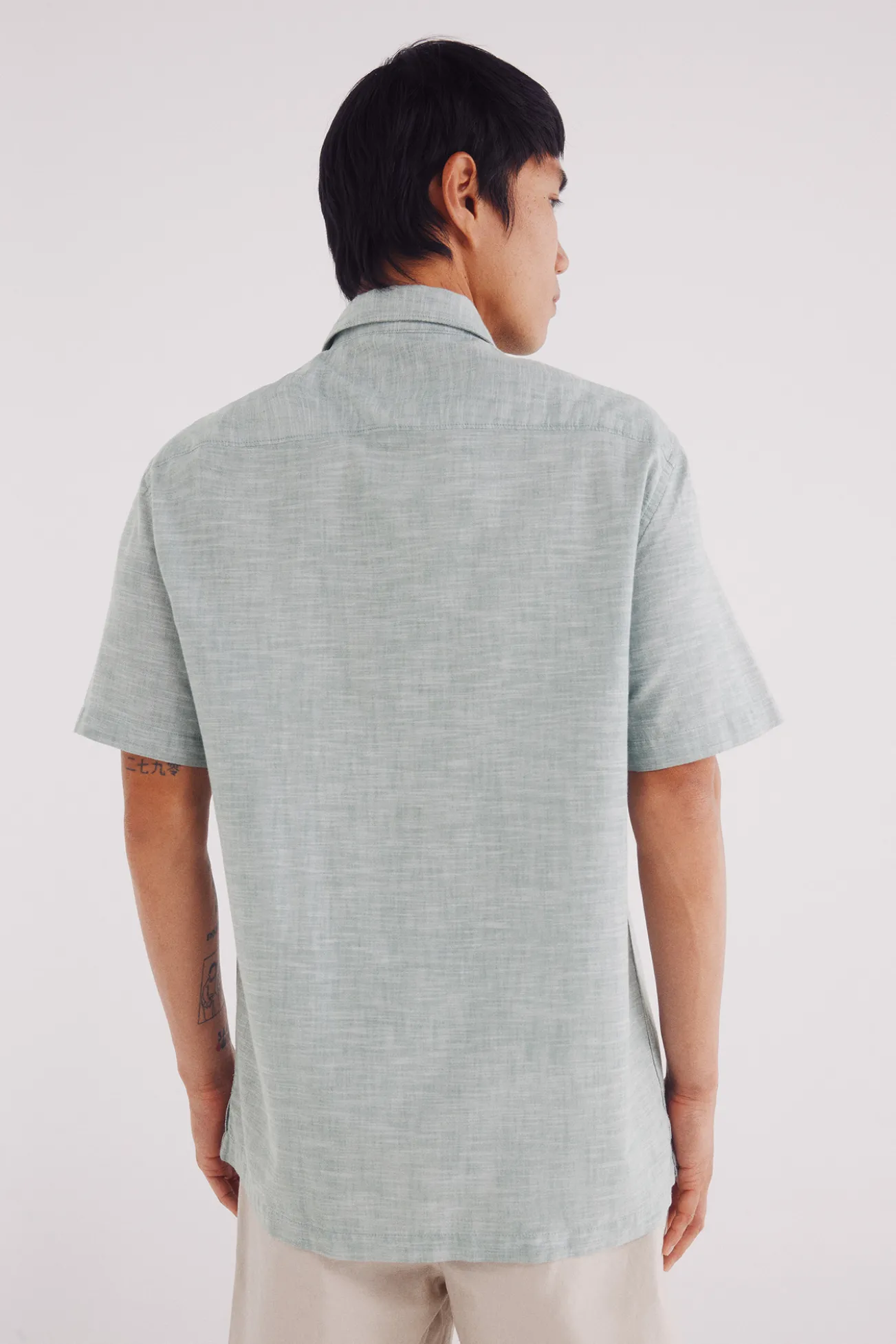 Camisa manga corta tipo lino