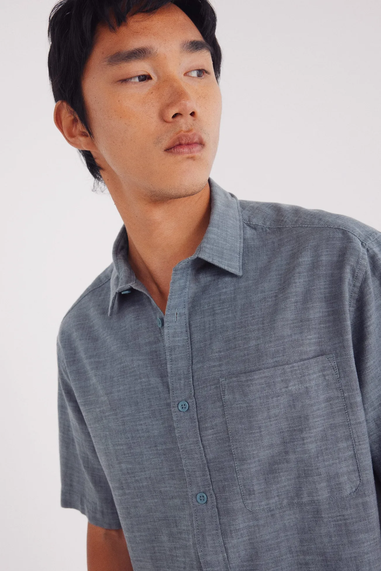 Camisa manga corta tipo lino