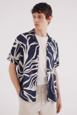 Camisa manga corta viscosa estampado