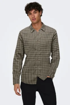 Camisa manga larga cuadros
