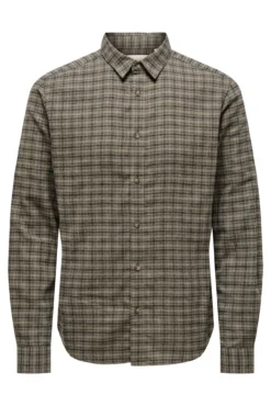 Camisa manga larga cuadros