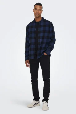 Camisa manga larga cuadros
