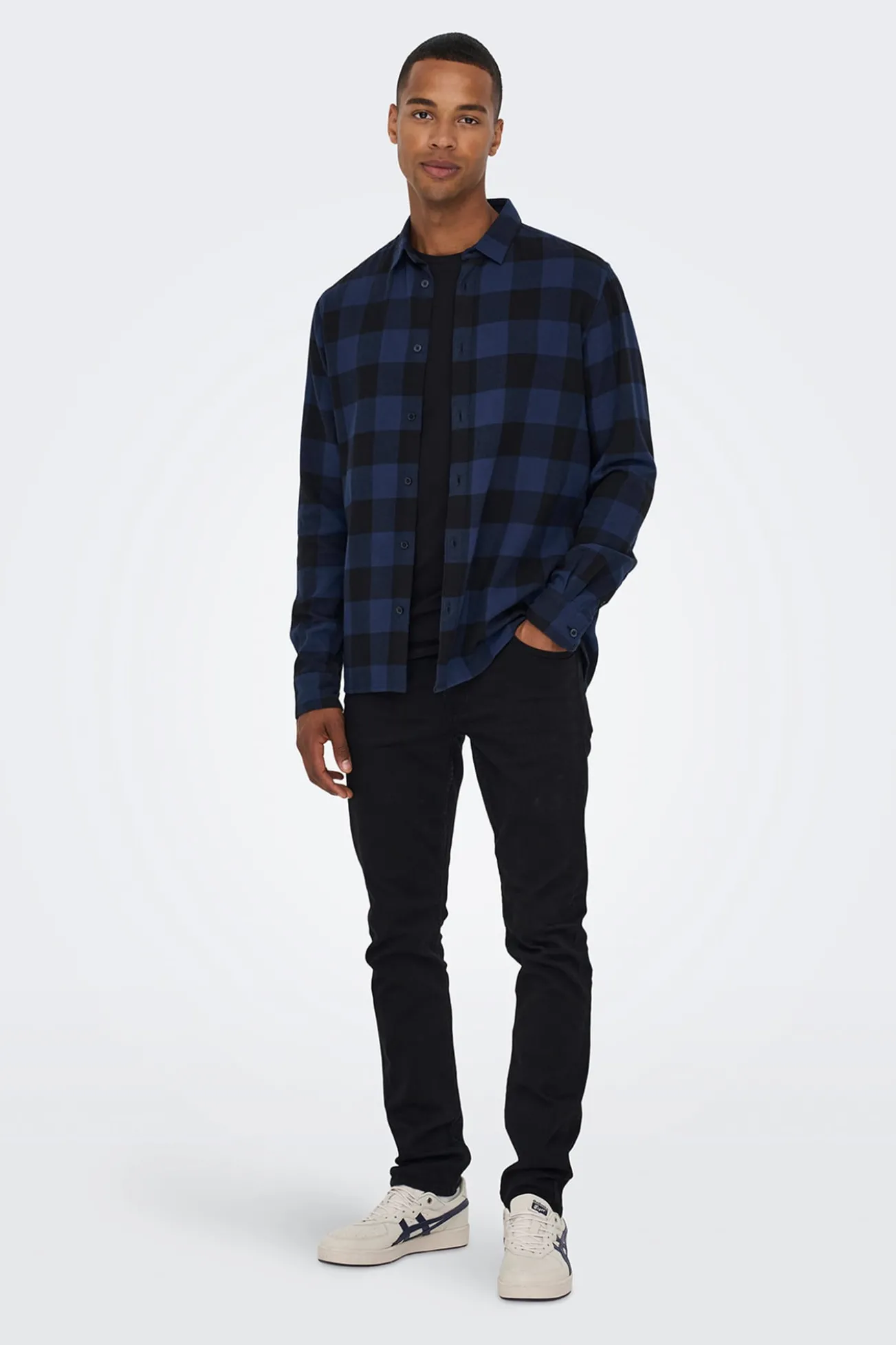 Camisa manga larga cuadros