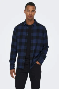 Camisa manga larga cuadros