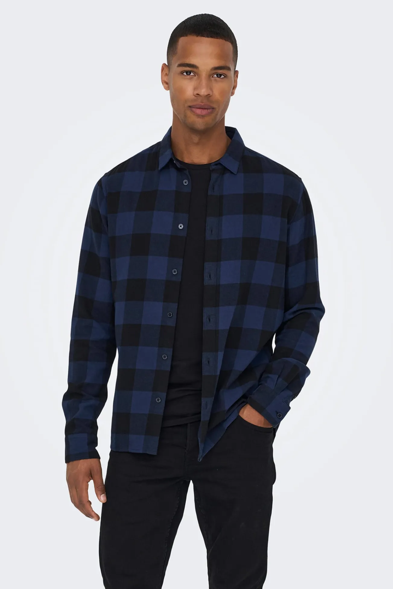 Camisa manga larga cuadros