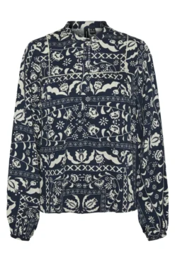 Camisa manga larga cuello mao