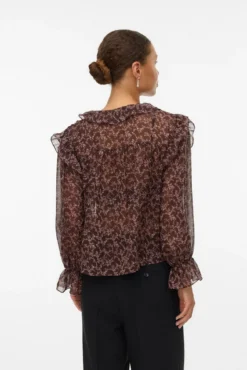 Camisa manga larga volantes