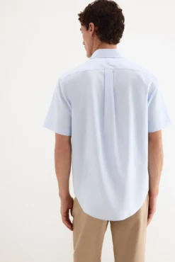 Camisa non iron manga corta lisa