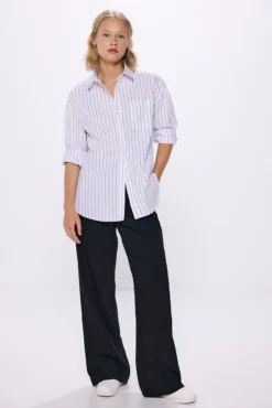 Camisa oversized popelín rayas