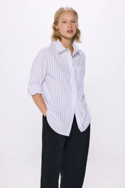 Camisa oversized popelín rayas