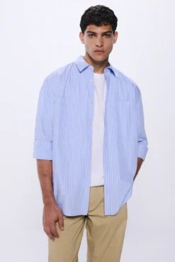 Camisa oversize rayas popelín