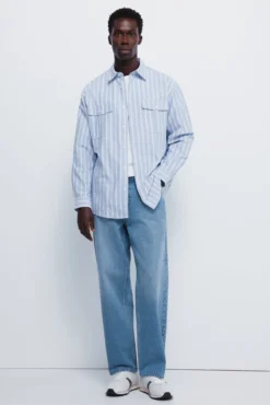 Camisa oxford rayas y bolsillos