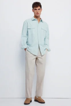 Camisa oxford rayas y bolsillos