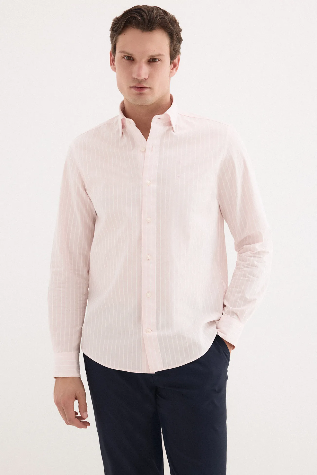Camisa popelín labrado rayas