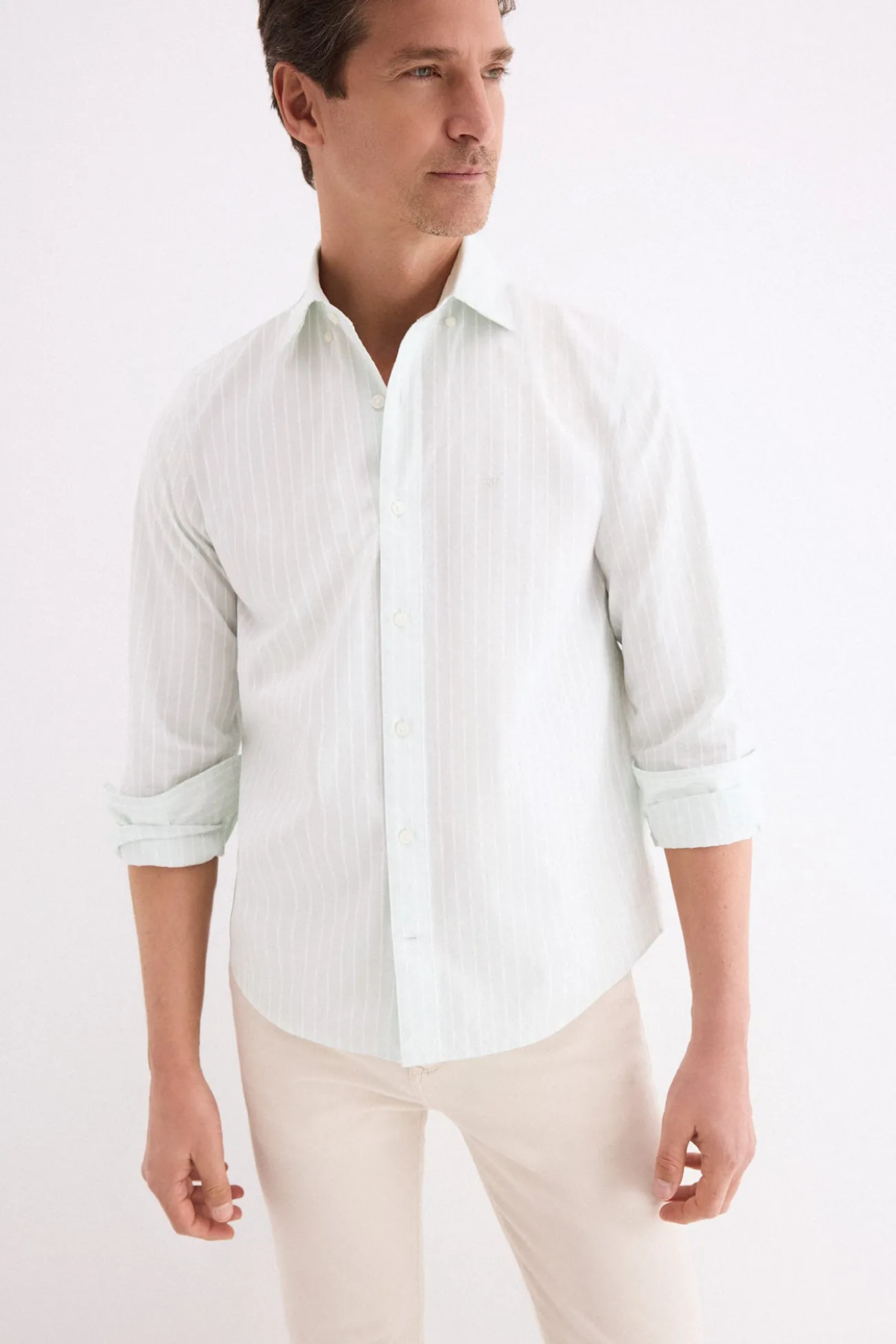Camisa popelín labrado rayas