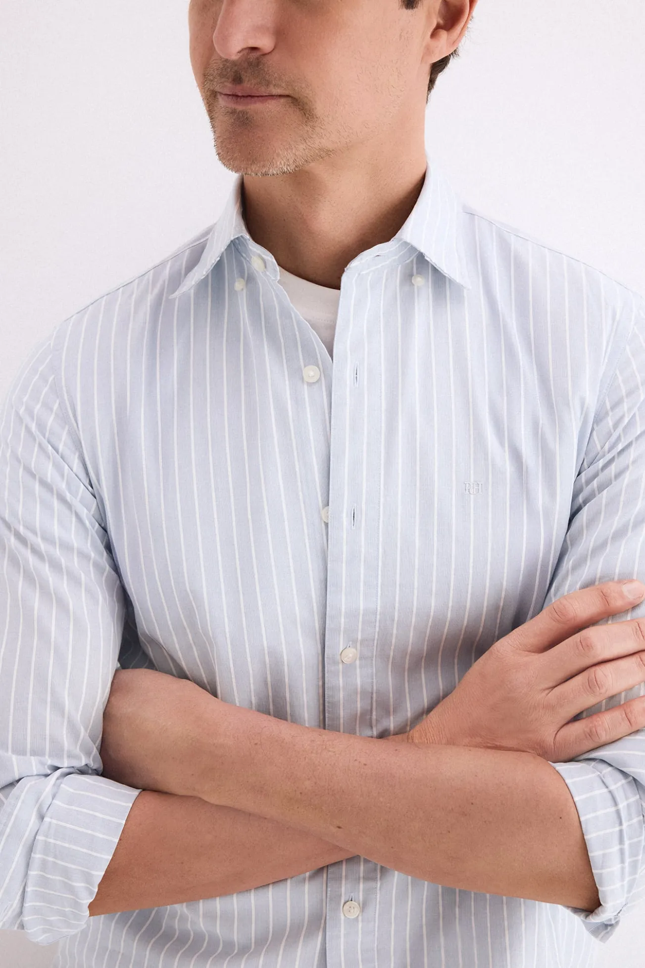 Camisa popelín labrado rayas
