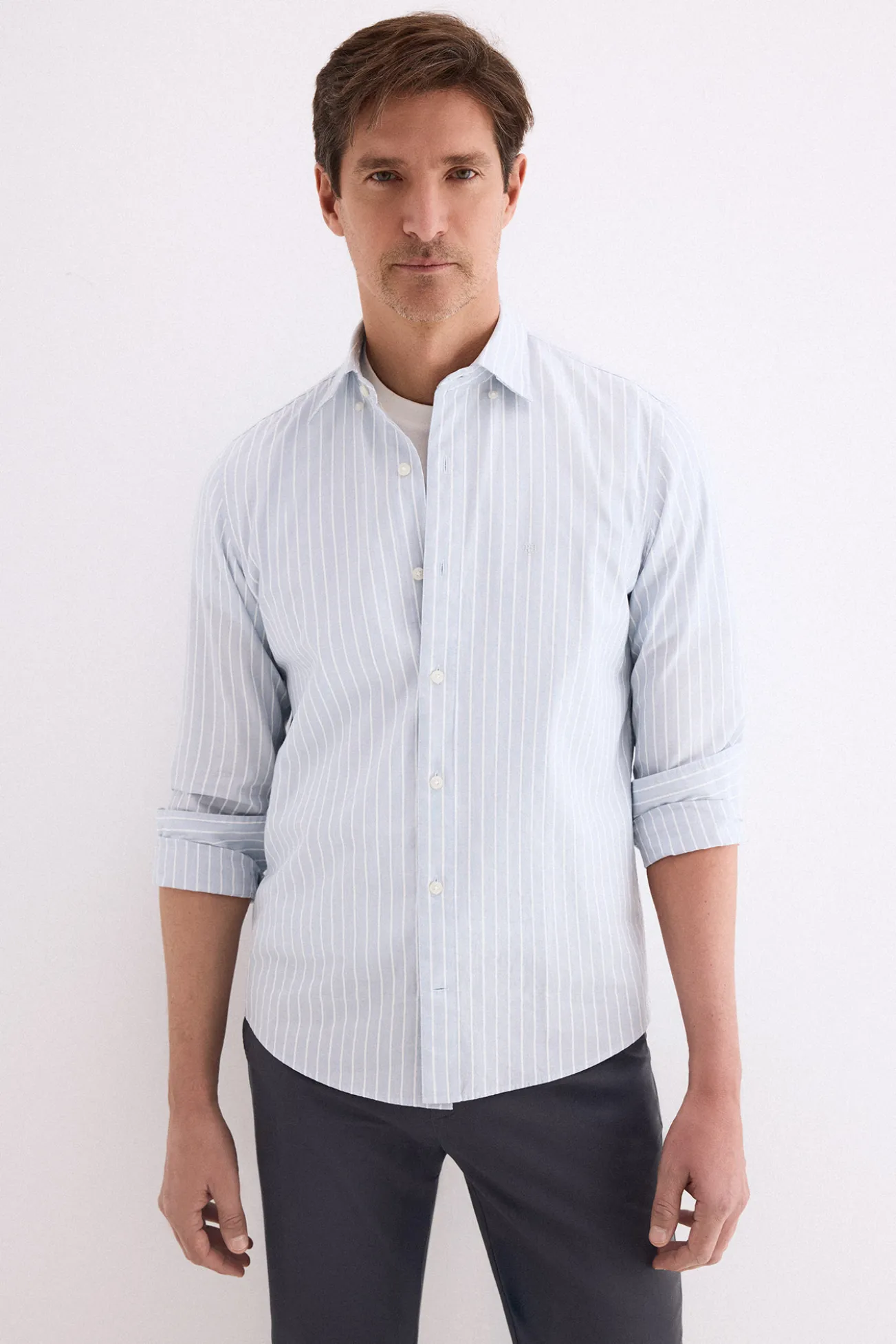 Camisa popelín labrado rayas