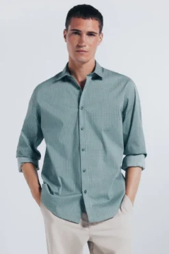 Camisa popelín micro estampado