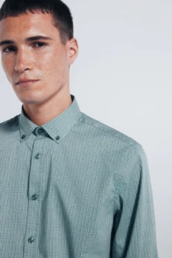 Camisa popelín micro estampado