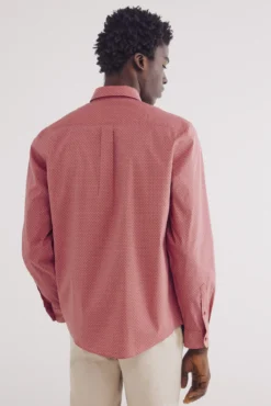 Camisa popelín micro print easy care