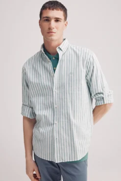 Camisa rayas algodón slub