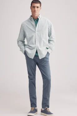 Camisa rayas algodón slub