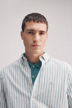 Camisa rayas algodón slub
