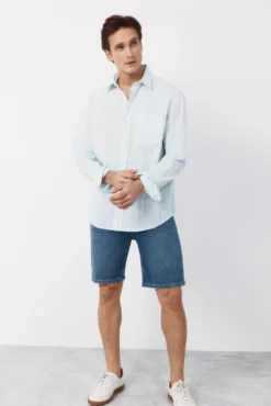 Camisa rayas algodón slub