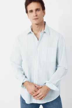 Camisa rayas algodón slub