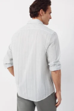 Camisa rayas algodón slub