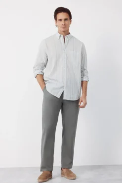 Camisa rayas algodón slub