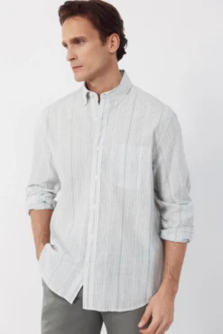 Camisa rayas algodón slub