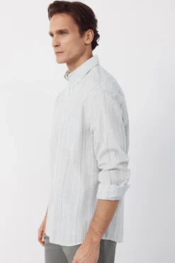 Camisa rayas algodón slub
