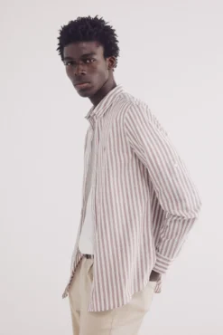Camisa rayas algodón slub