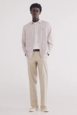 Camisa rayas algodón slub