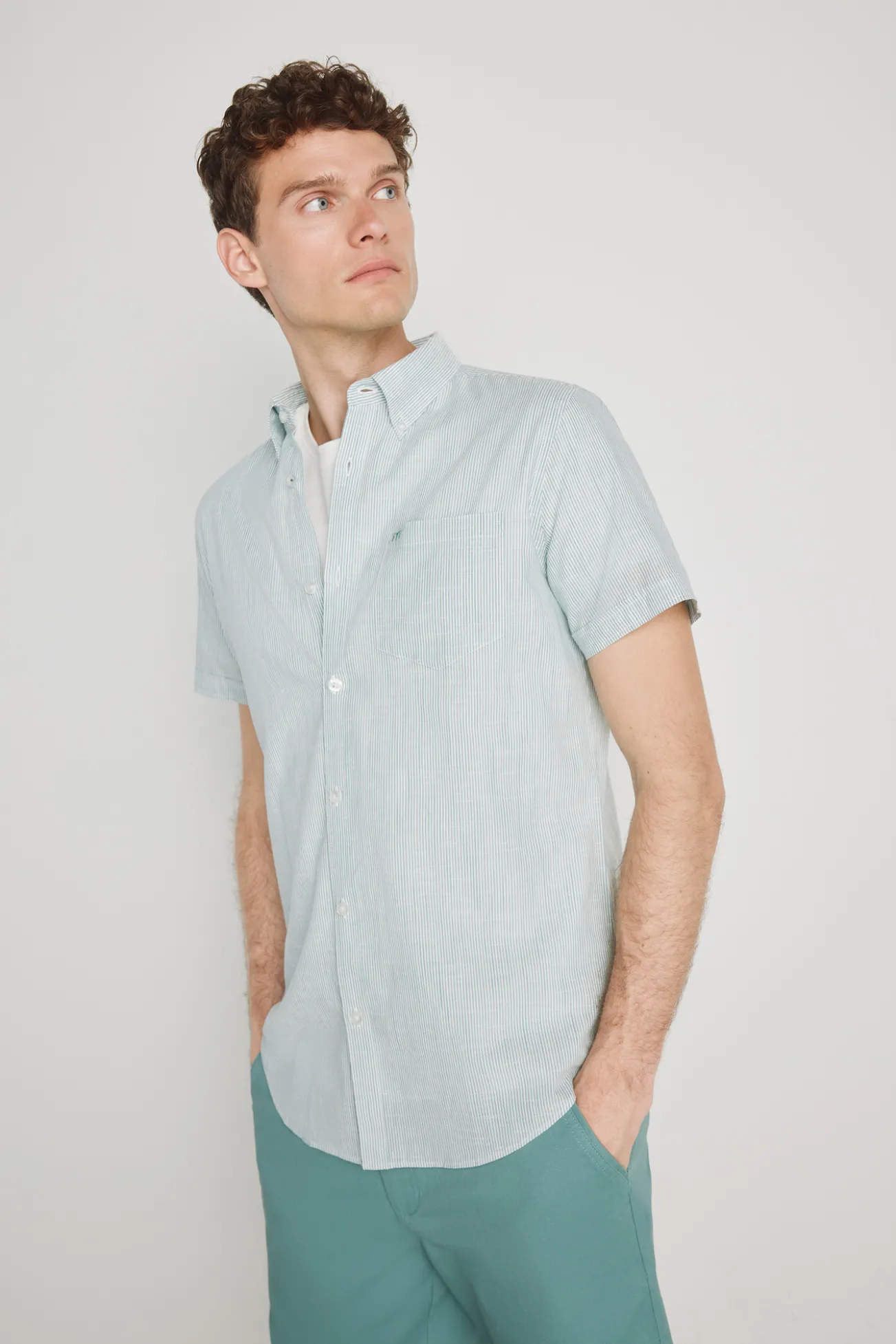 Camisa rayas manga corta