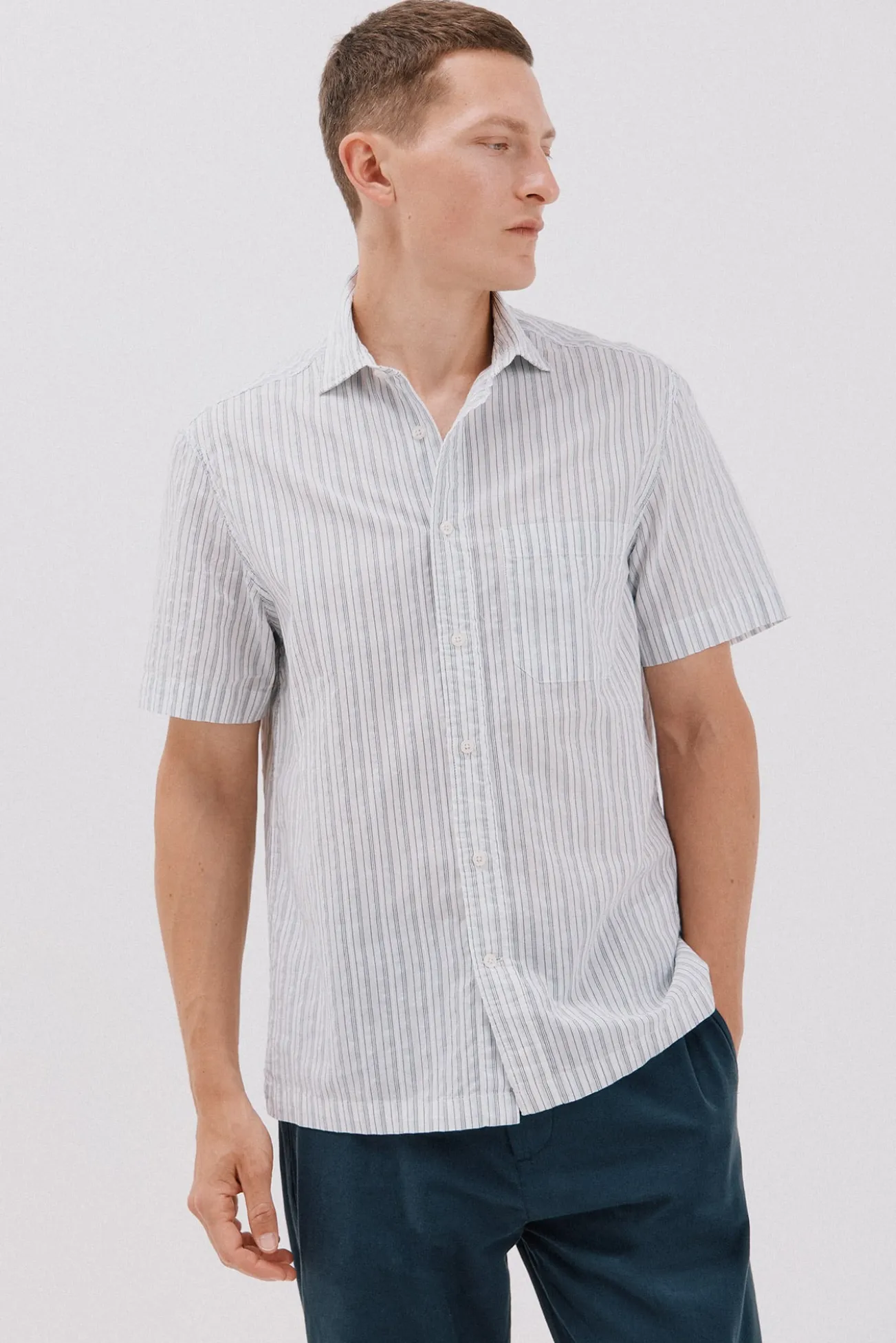 Camisa rayas manga corta