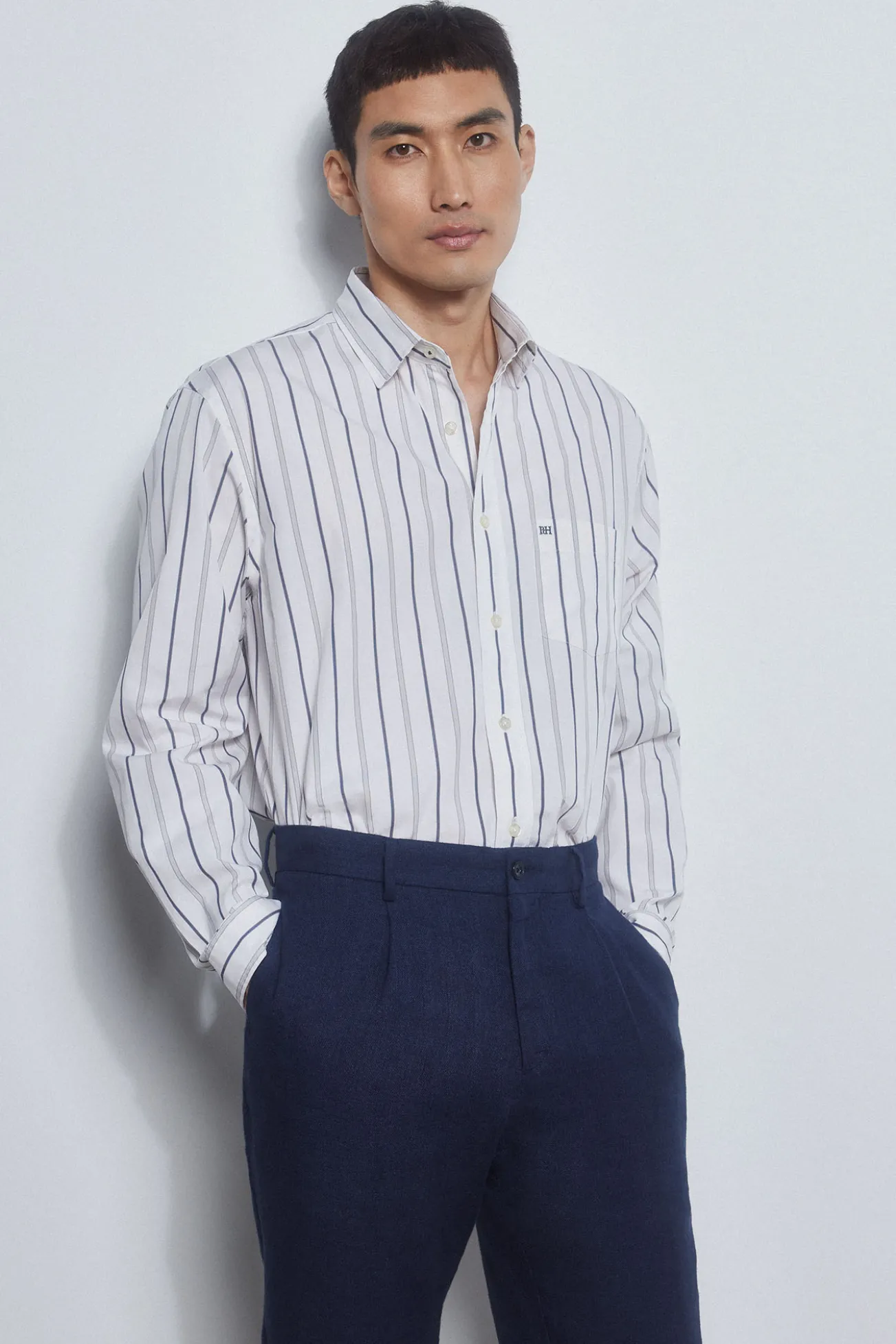 Camisa rayas tejido italiano