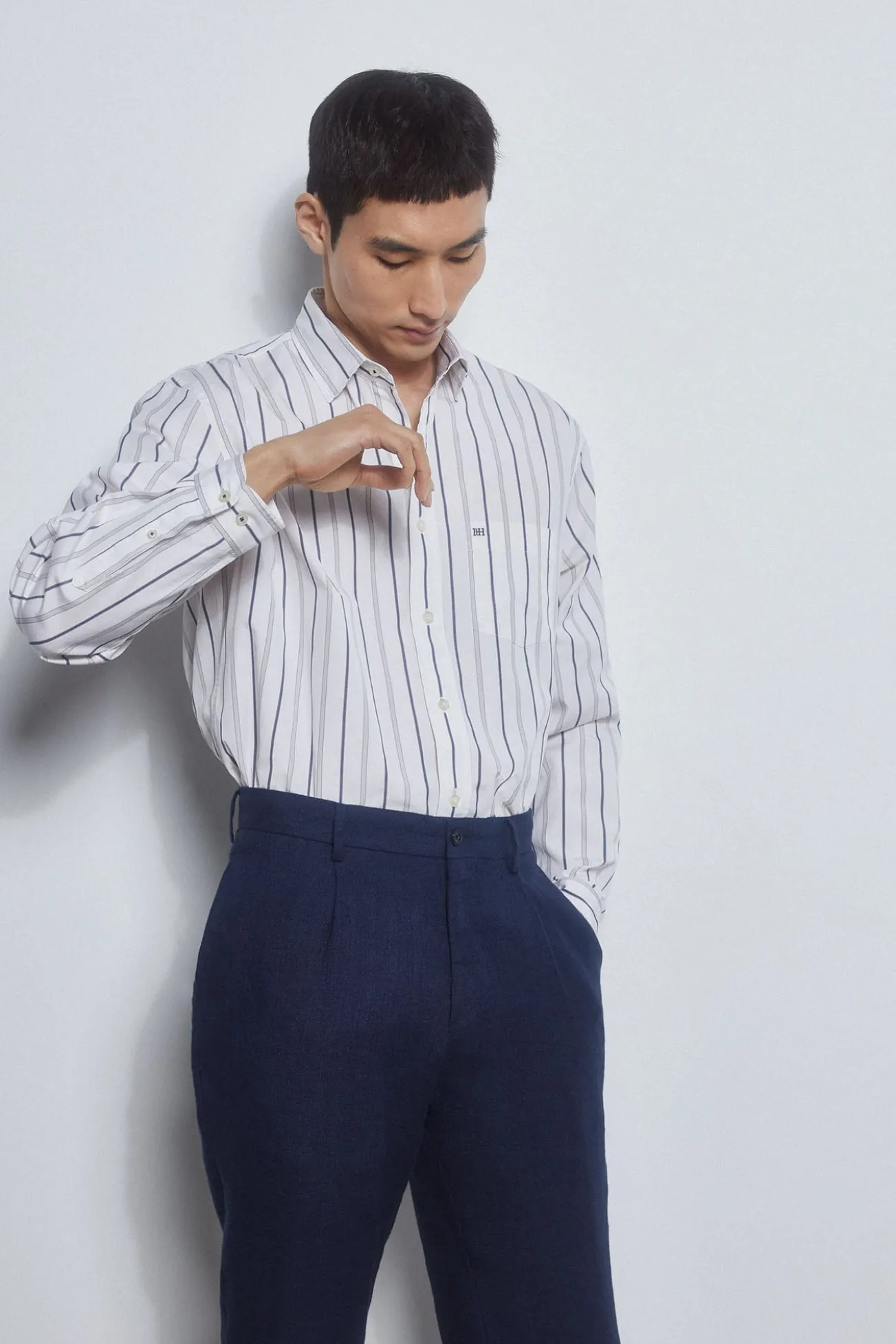 Camisa rayas tejido italiano
