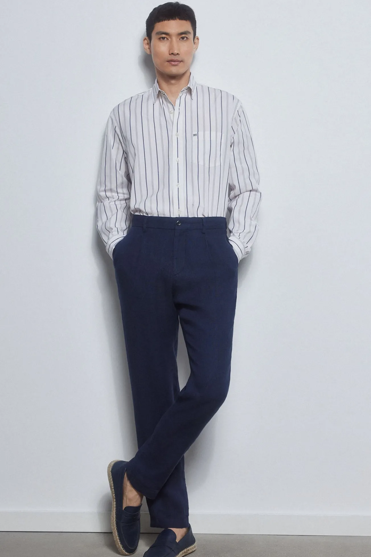 Camisa rayas tejido italiano