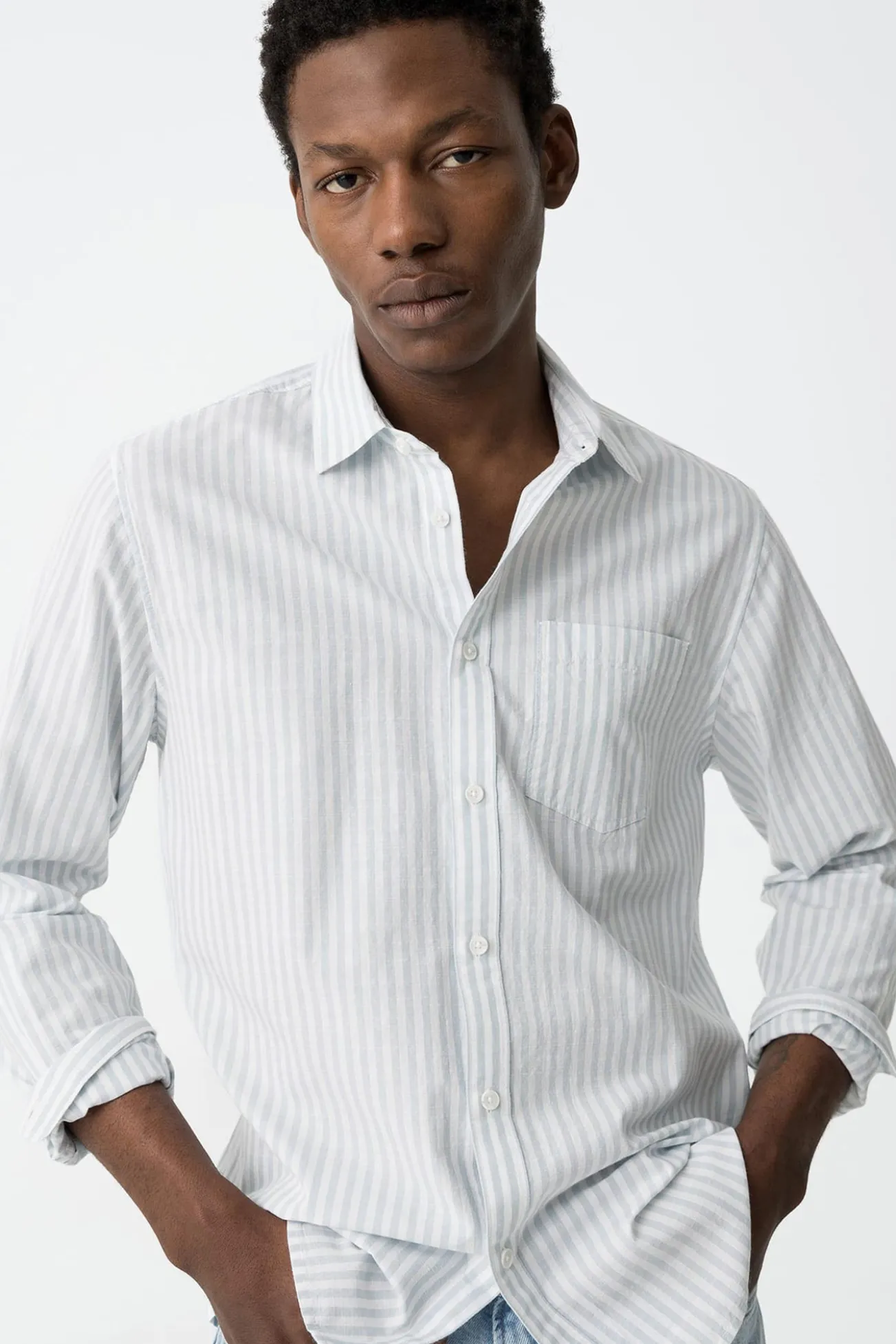 Camisa regular fit Oxford a rayas