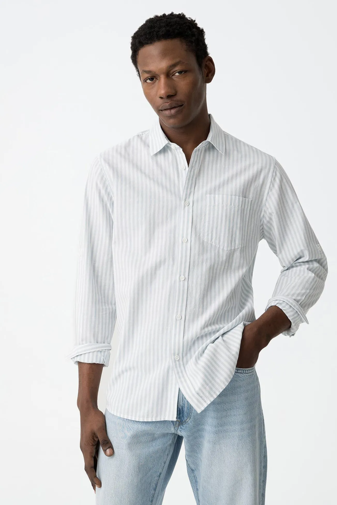 Camisa regular fit Oxford a rayas