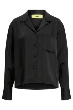 Camisa satinada de manga larga