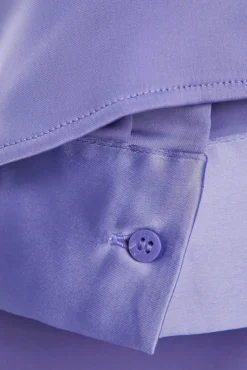 Camisa satinada de manga larga