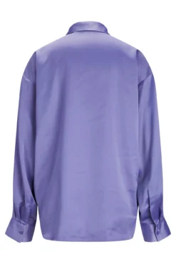 Camisa satinada de manga larga