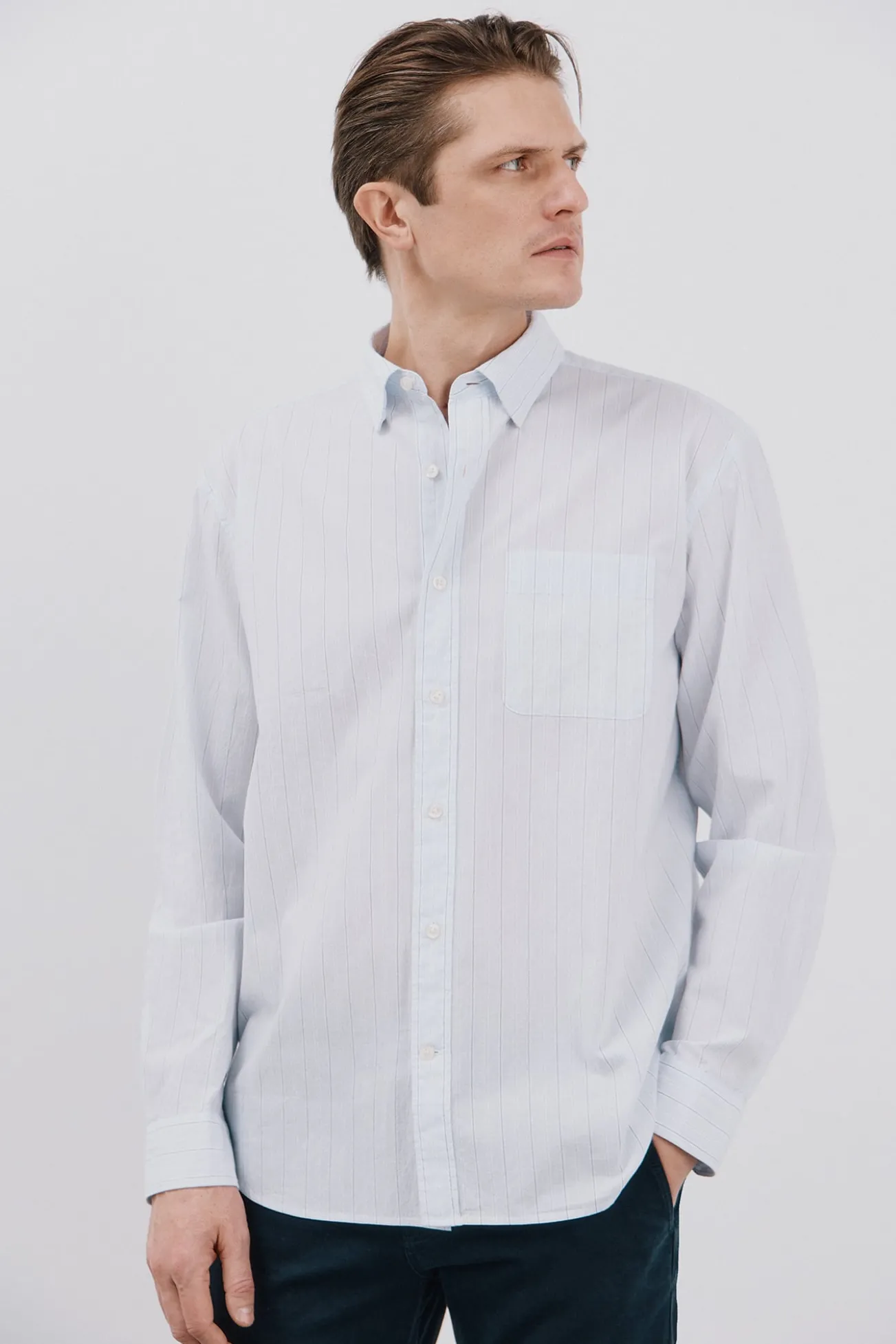 Camisa seersucker rayas