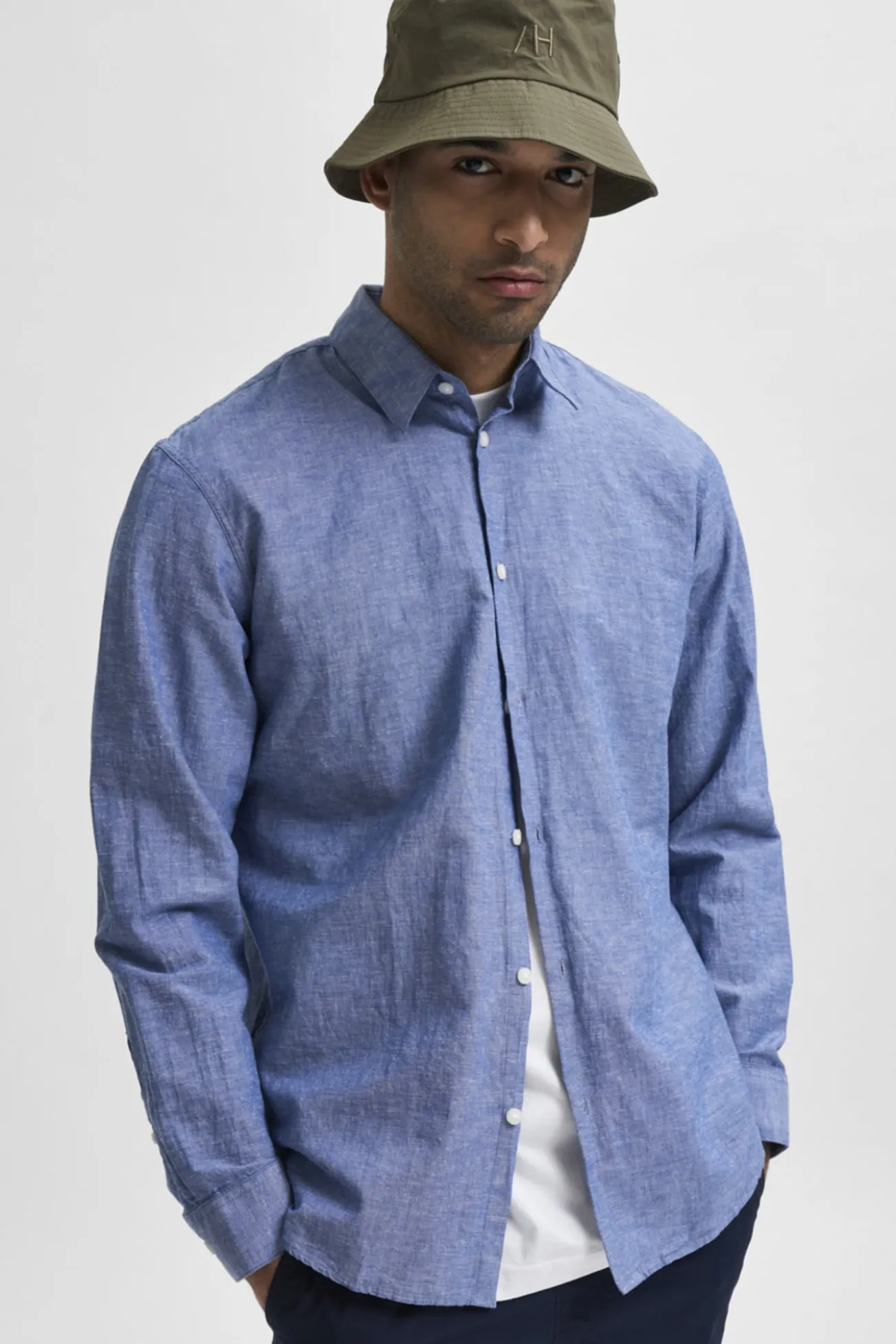 Camisa slim fit de algodón orgánico